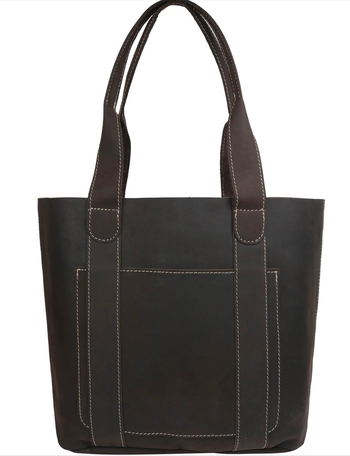 Threaded Pocket Tote - Oil Tan Brown