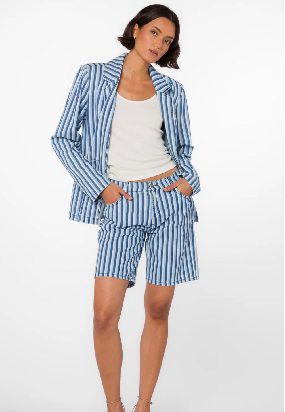 Teri Blue Stripe Shorts
