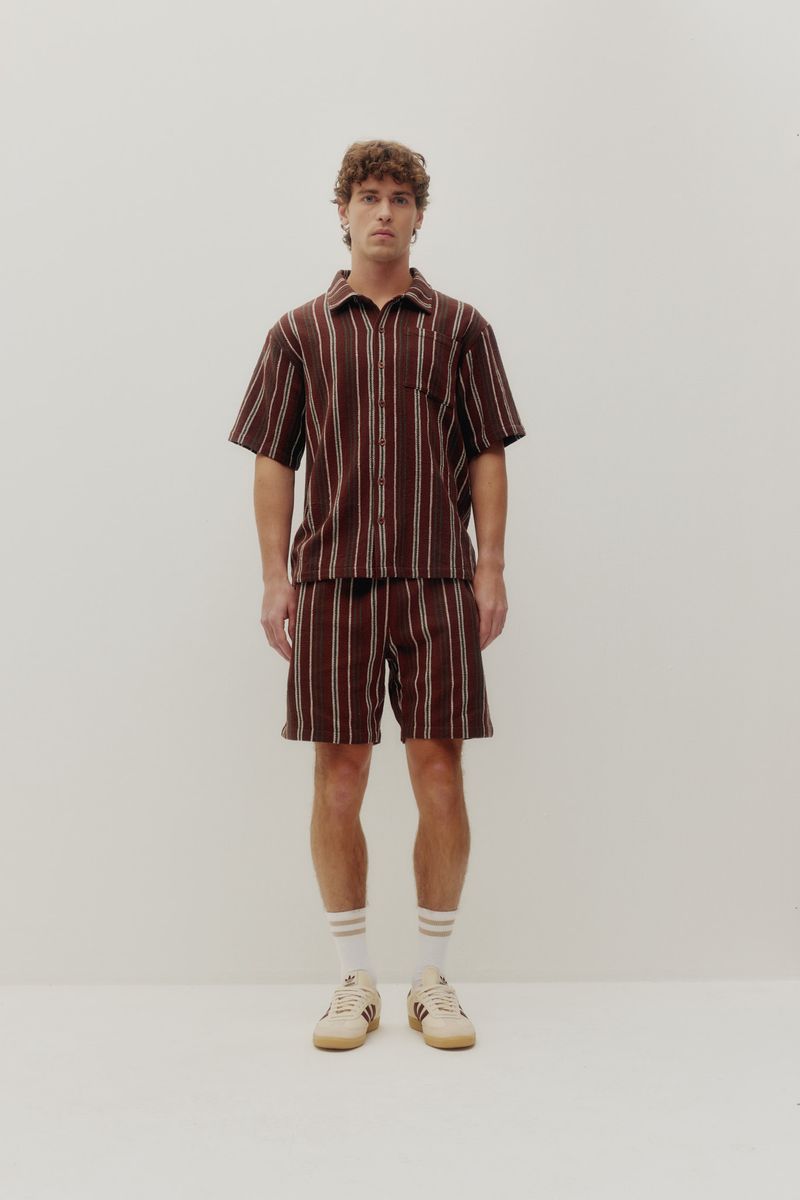 Textured Stripe Shorts
