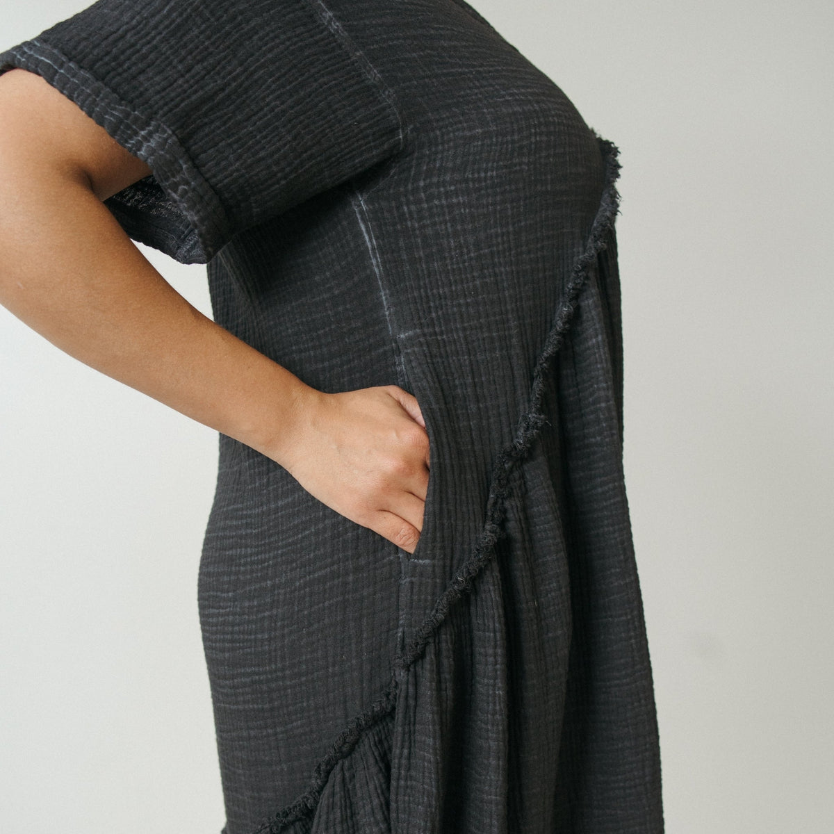 Crinkle Ruffled V Dress