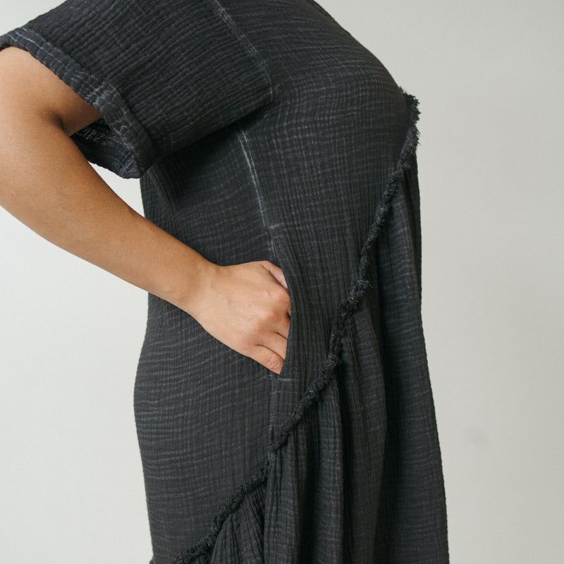 Crinkle Ruffled V Dress