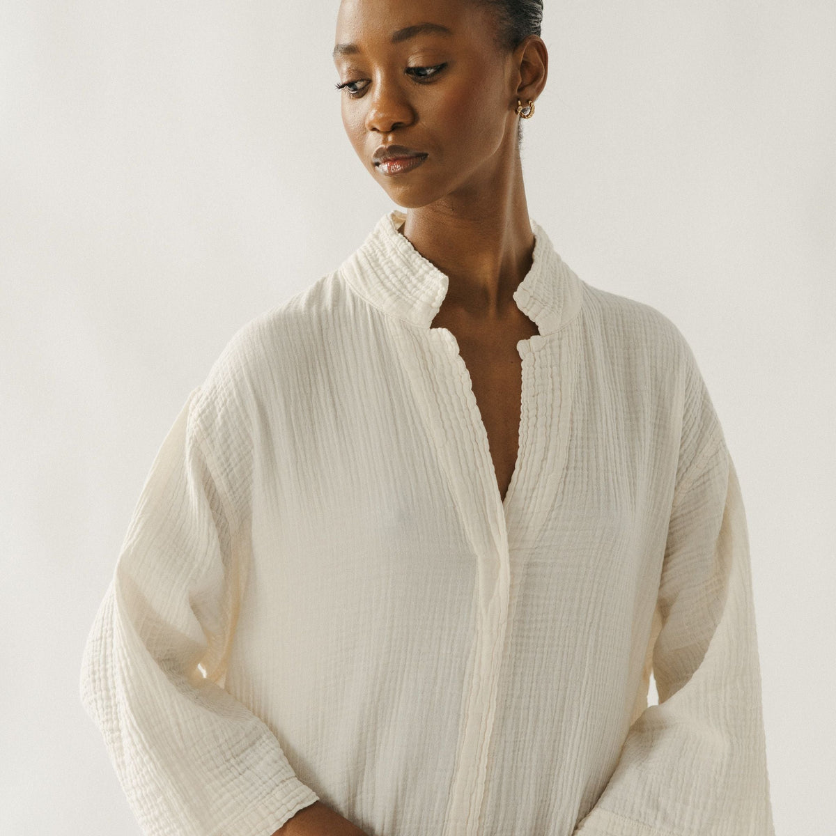 Crinkle Shirt Dress