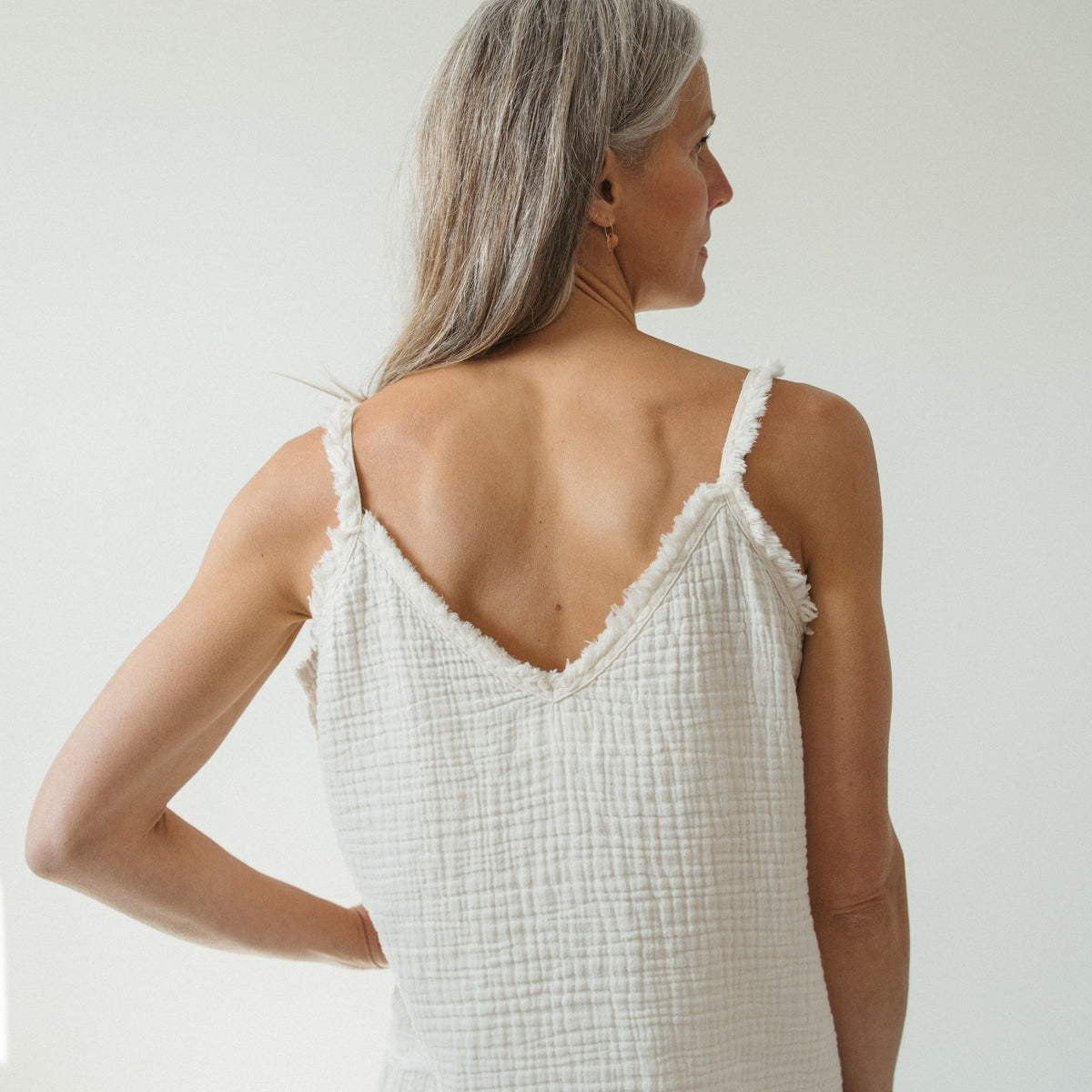 Crinkle Cotton Strappy Top