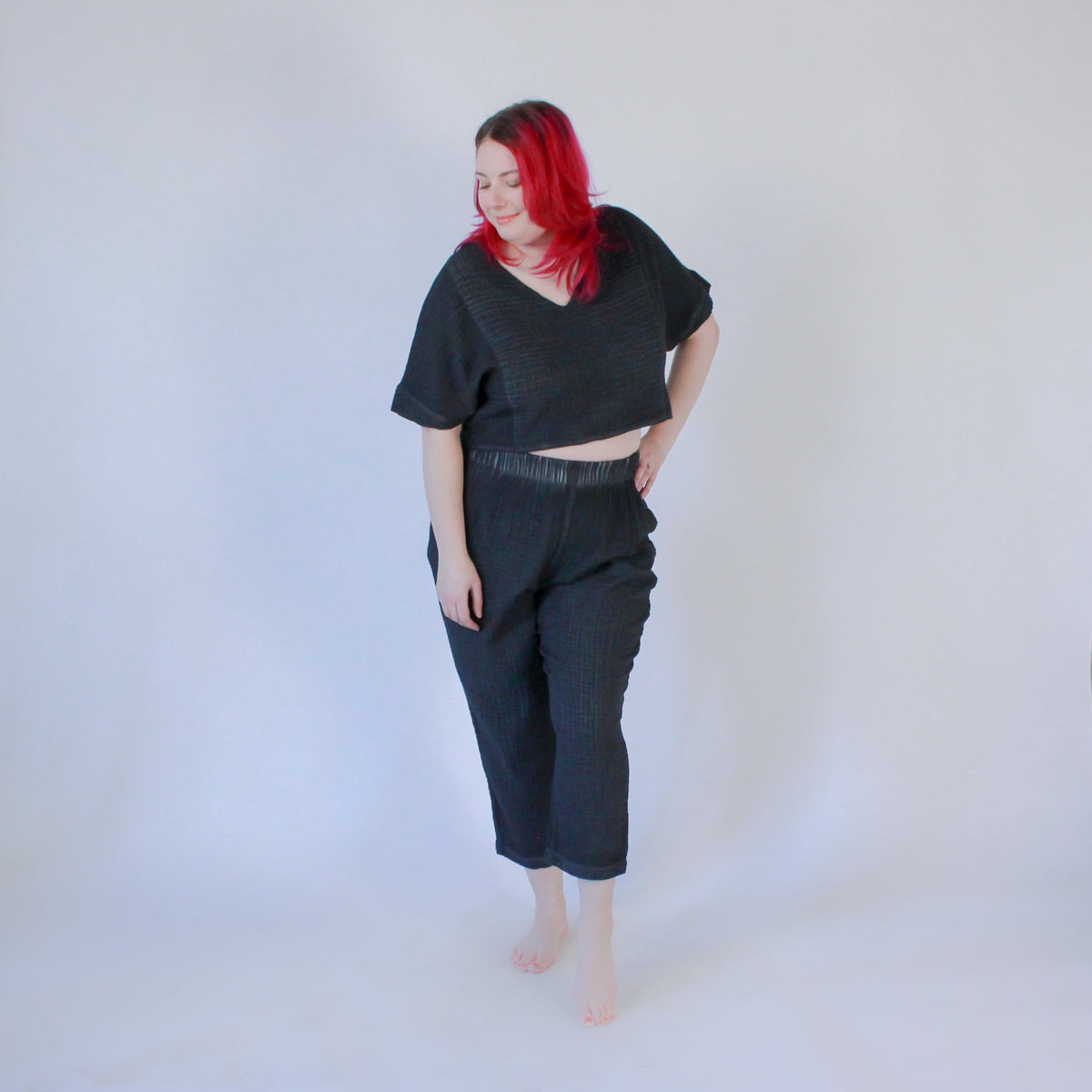 Crinkle Cotton Crop Top