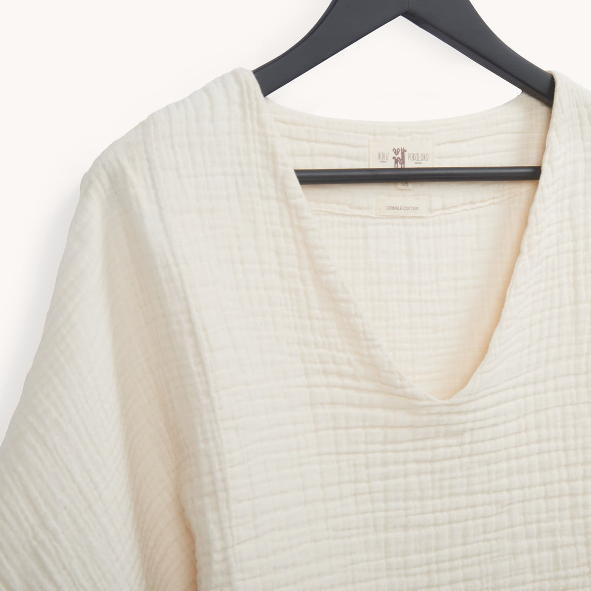 Crinkle Cotton Crop Top - Oversized