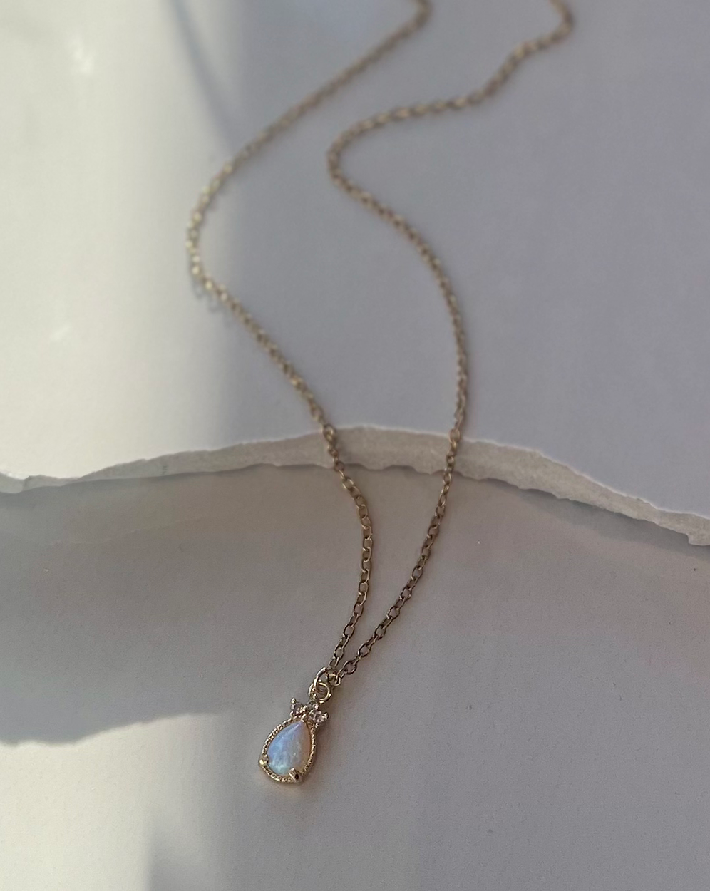 Pear Shape Opal Necklace
