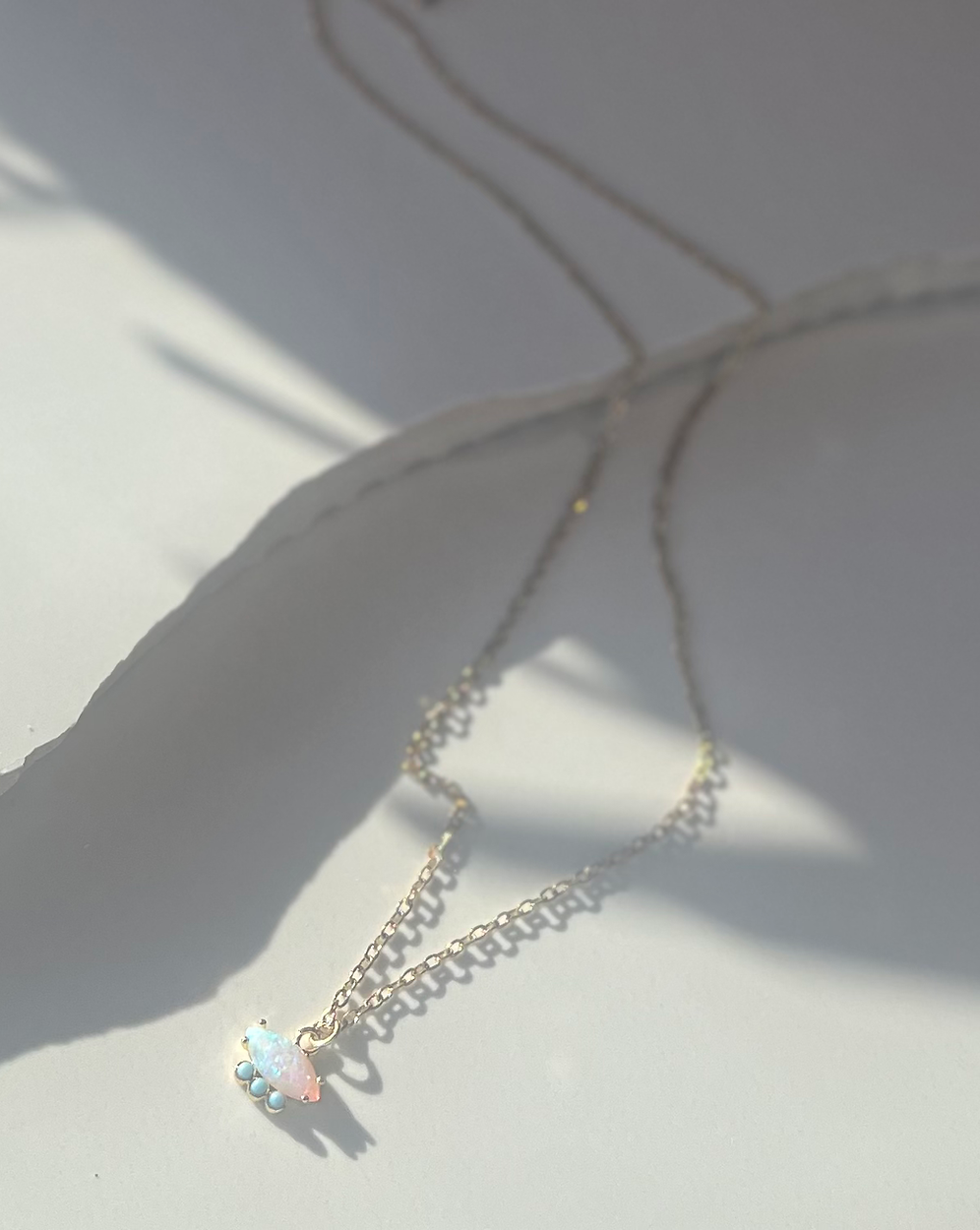 Triple Stone Opal Necklace