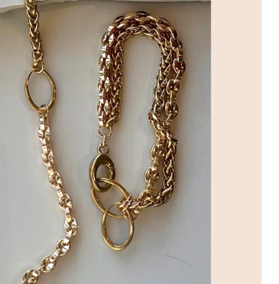 Braided Chain Loop Necklace or Bracelet
