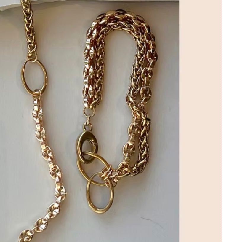 Braided Chain Loop Necklace or Bracelet