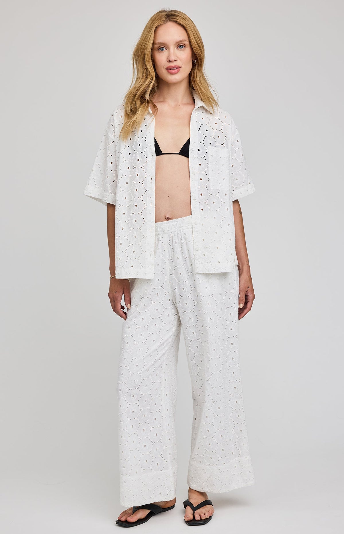 Louisa Eyelet Button Down Blouse