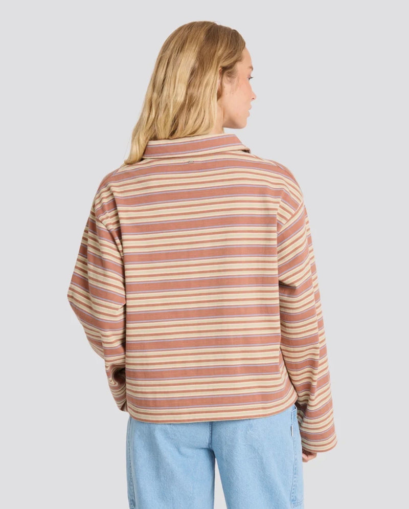 Sugar Stripe Long Sleeve Polo