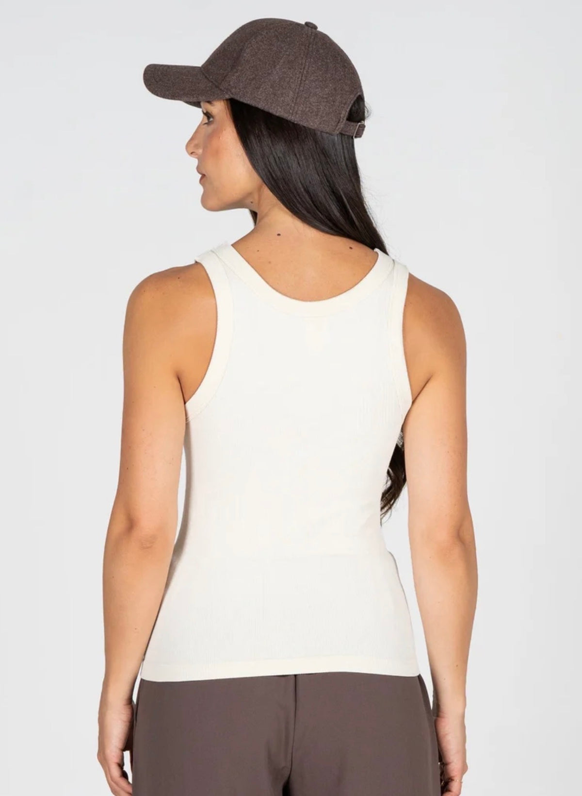 Bamboo Ribbed High Crew Tank