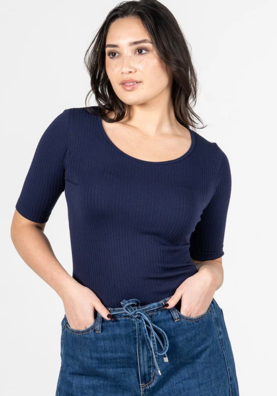 Seamless Rib S/S Crew Neck Top