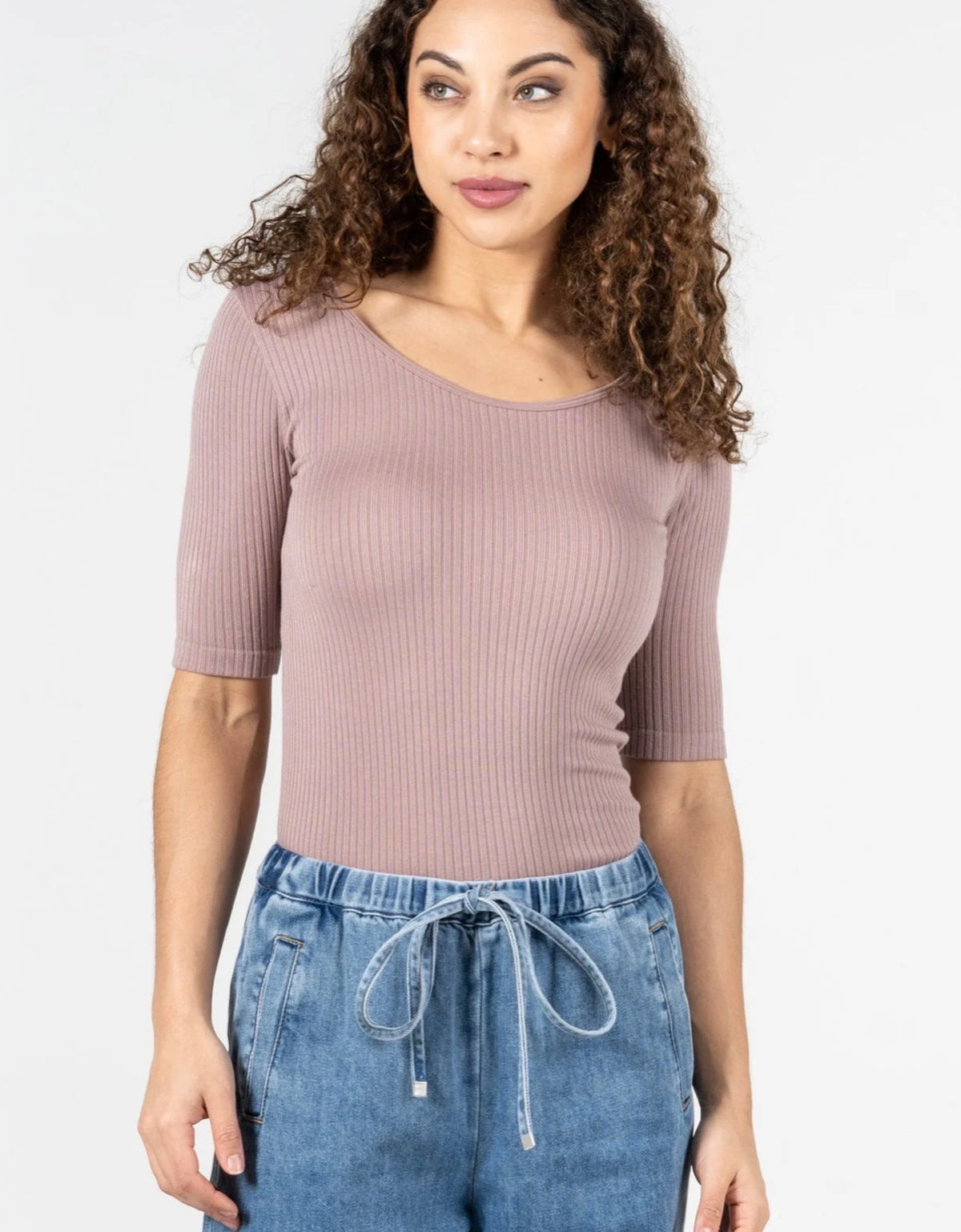 Seamless Rib S/S Crew Neck Top