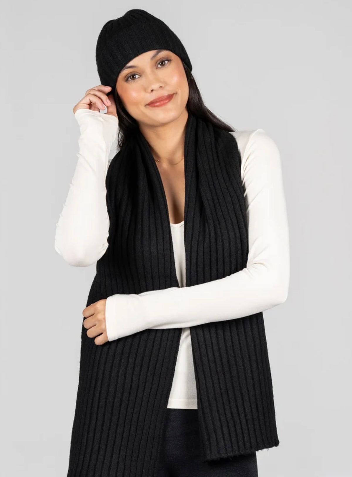 Rib Beanie Scarf Set