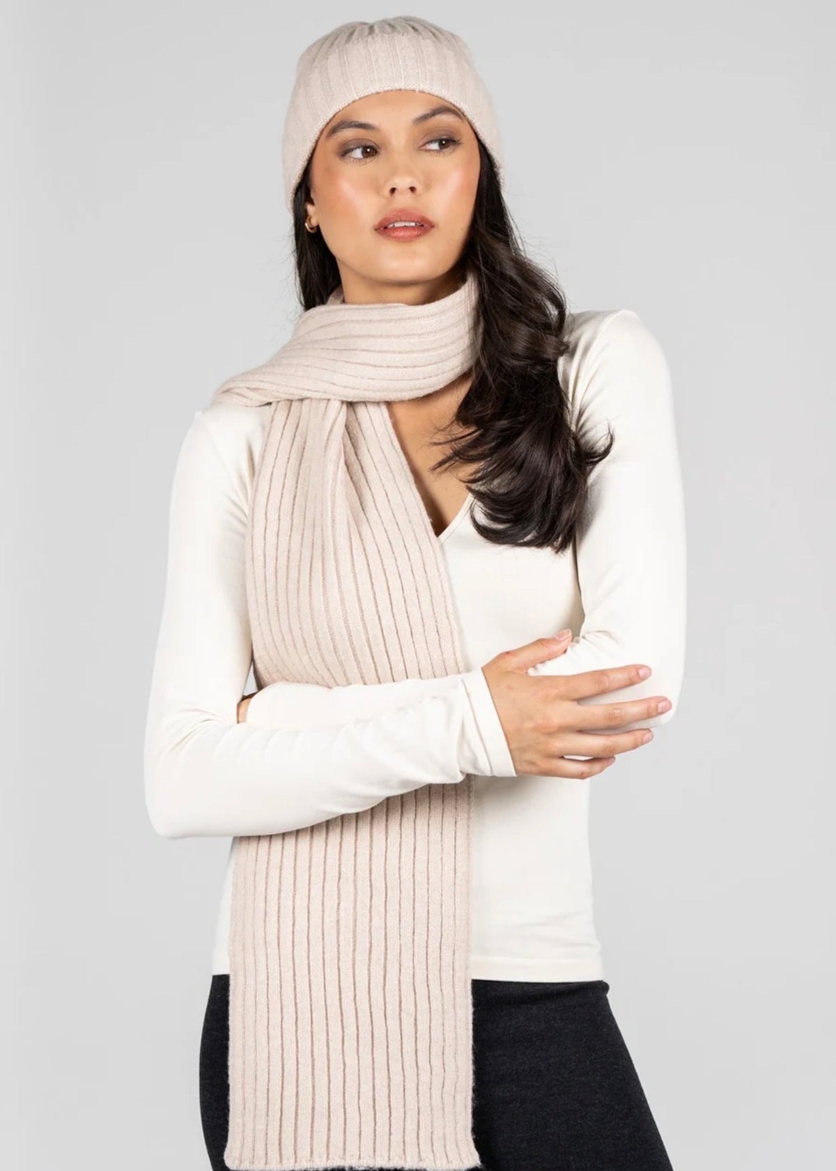 Rib Beanie Scarf Set
