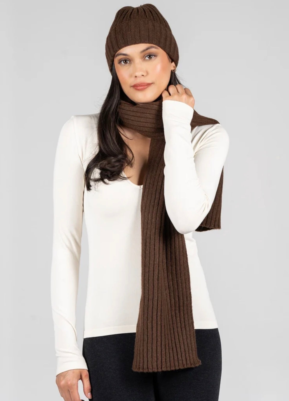 Rib Beanie Scarf Set