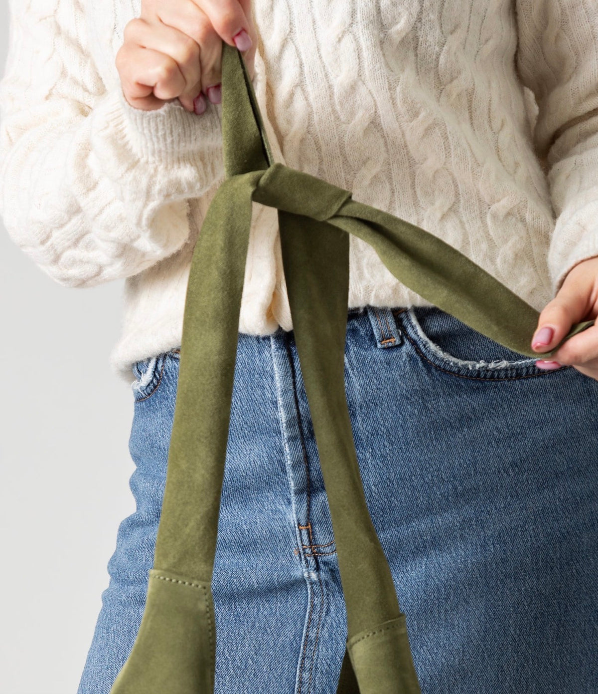 Knot Tote Suede - Olive