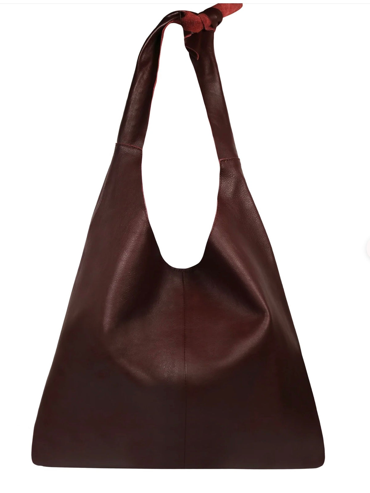 Knot Leather Shoulder Bag - Aggie Maroon