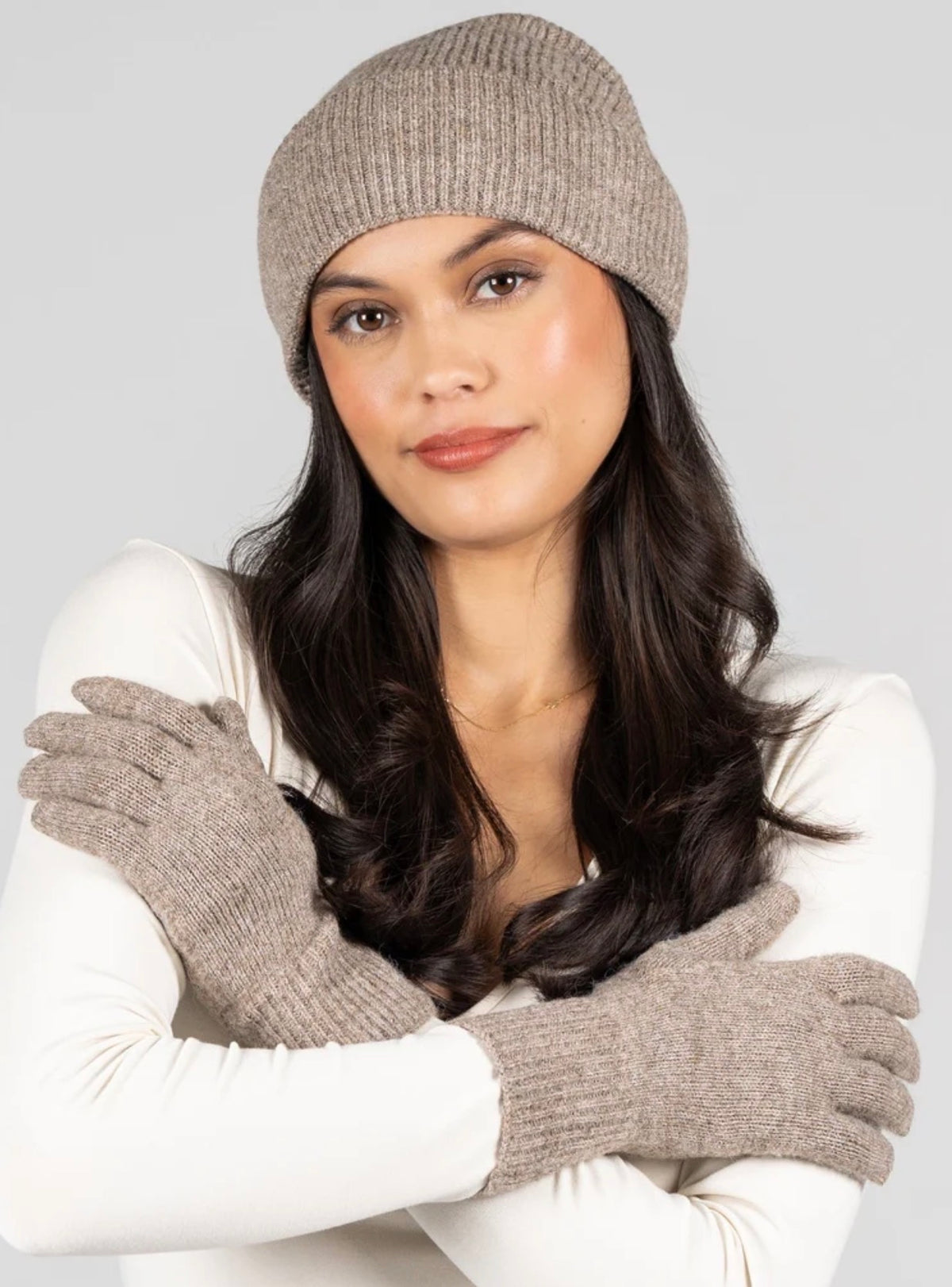 Rib Beanie Glove Set