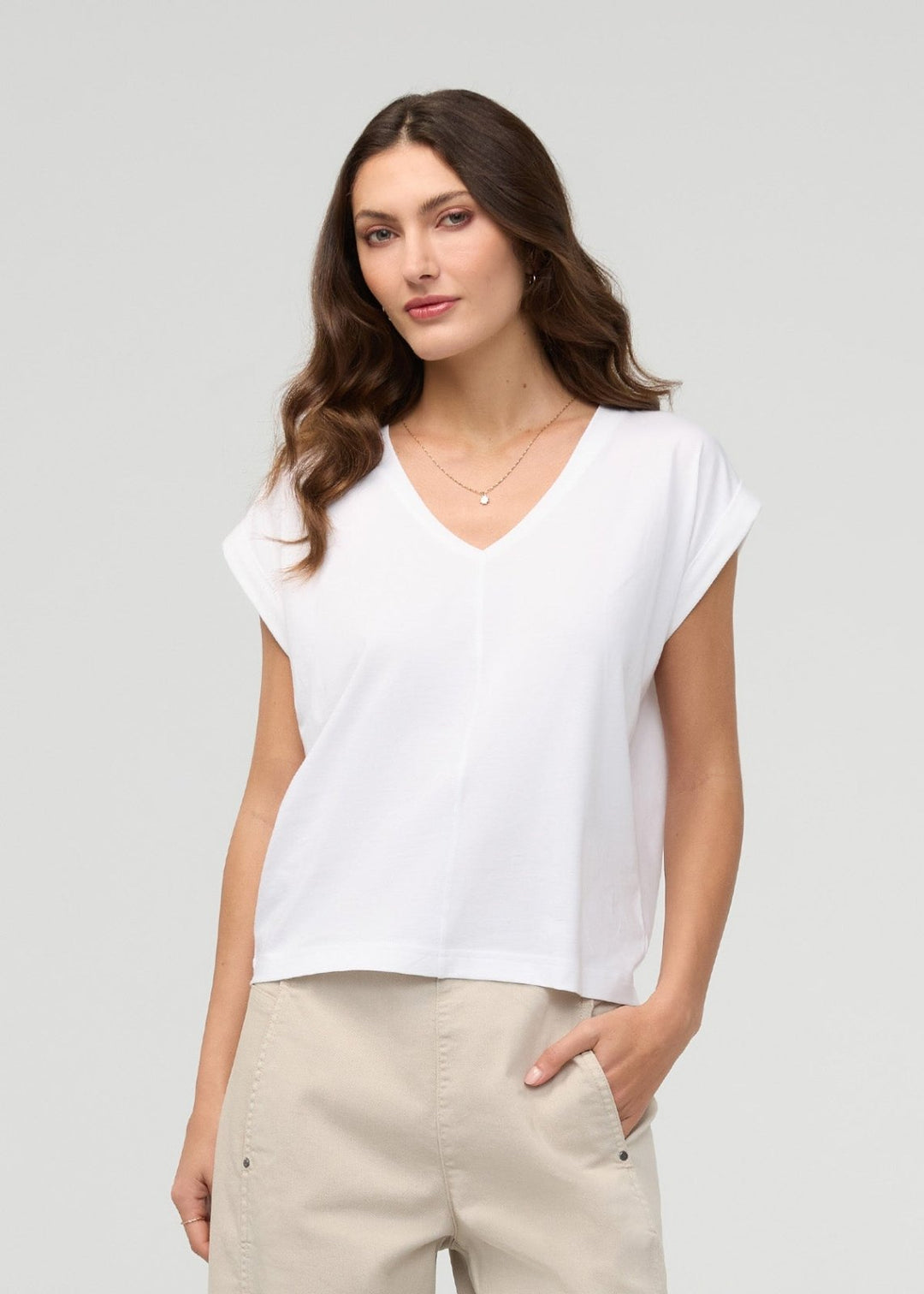PurePima Dolman V-neck Tee
