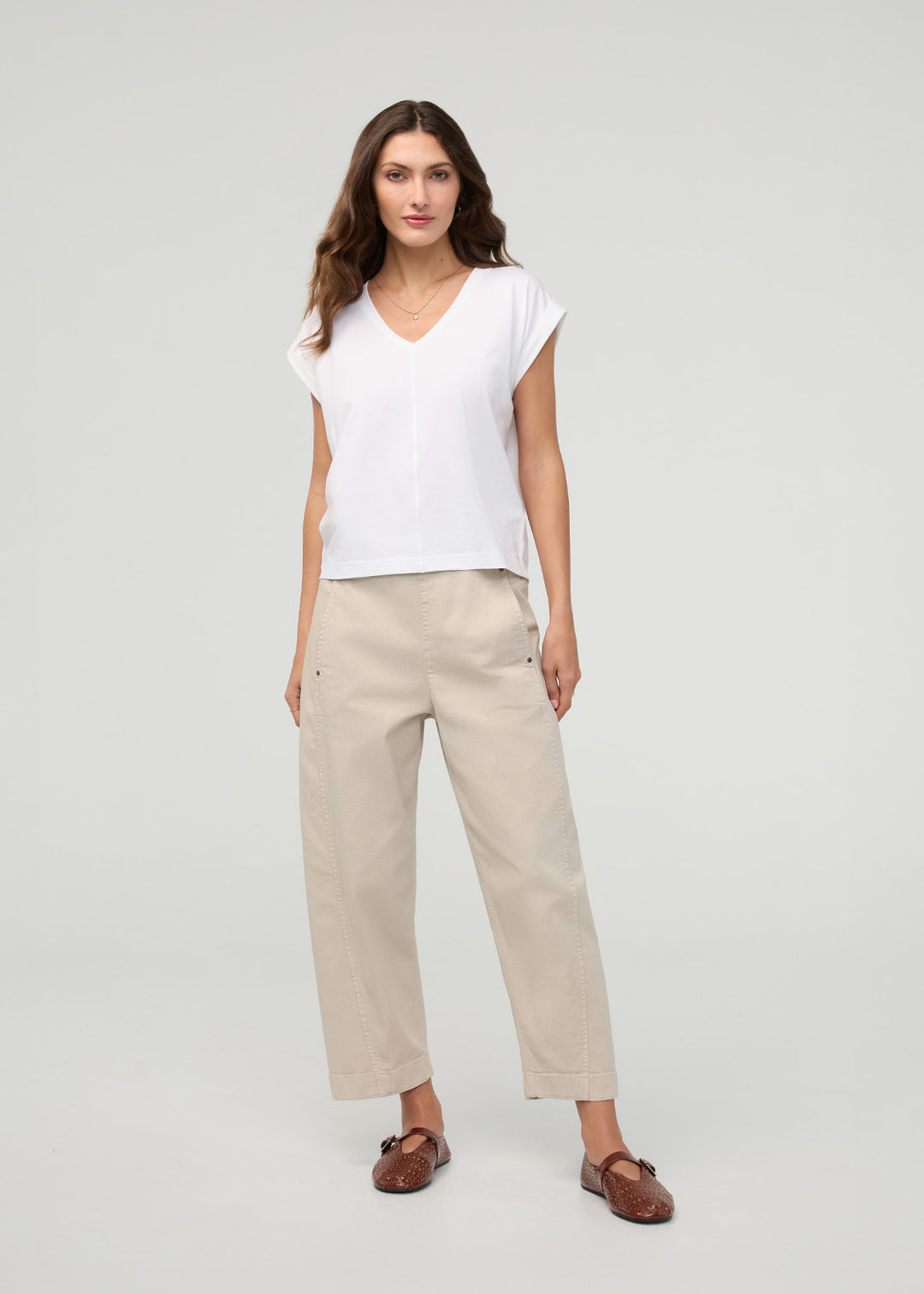PurePima Dolman V-neck Tee