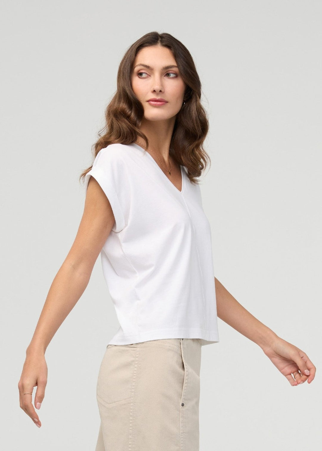 PurePima Dolman V-neck Tee