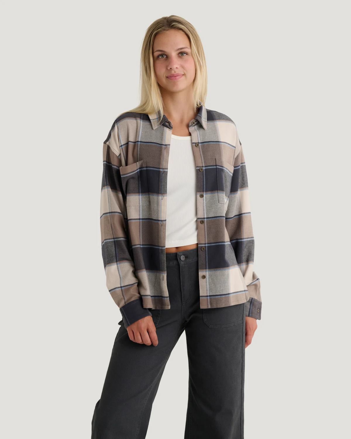 Oversized Seawool Plaid Flannel