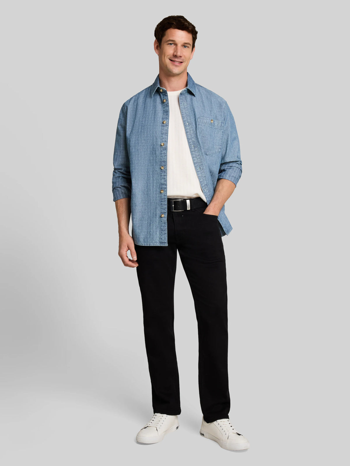 Comfort Checked Denim Shirt