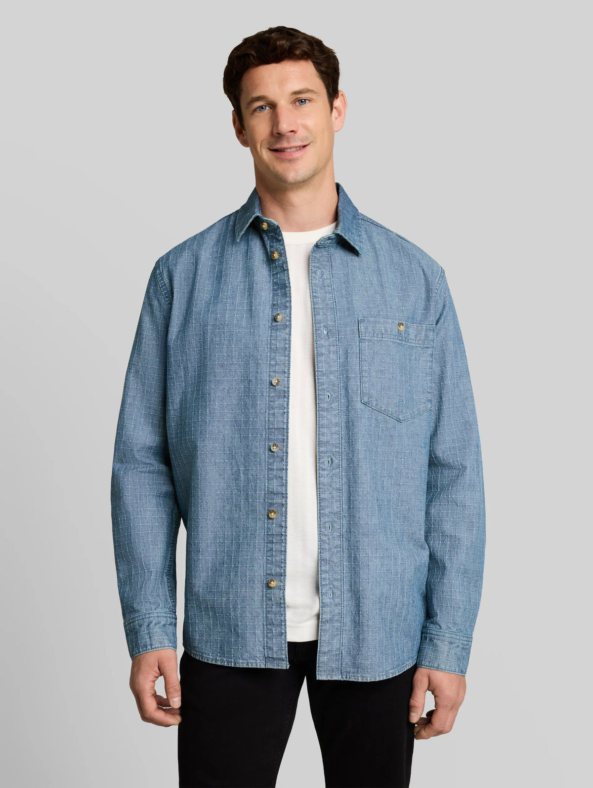 Comfort Checked Denim Shirt