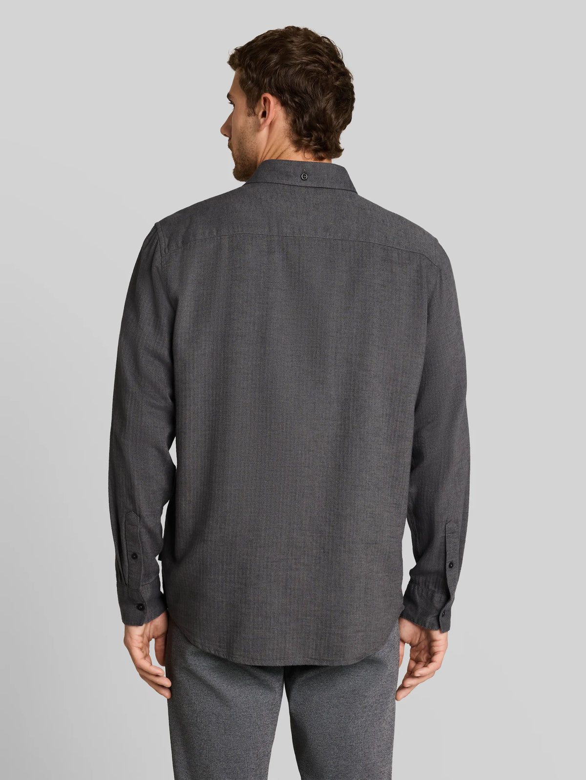 Herringbone Button-Up Shirt