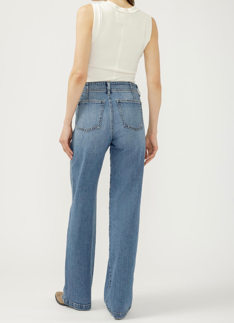 Highly Desirable High Rise Trouser Leg Jeans