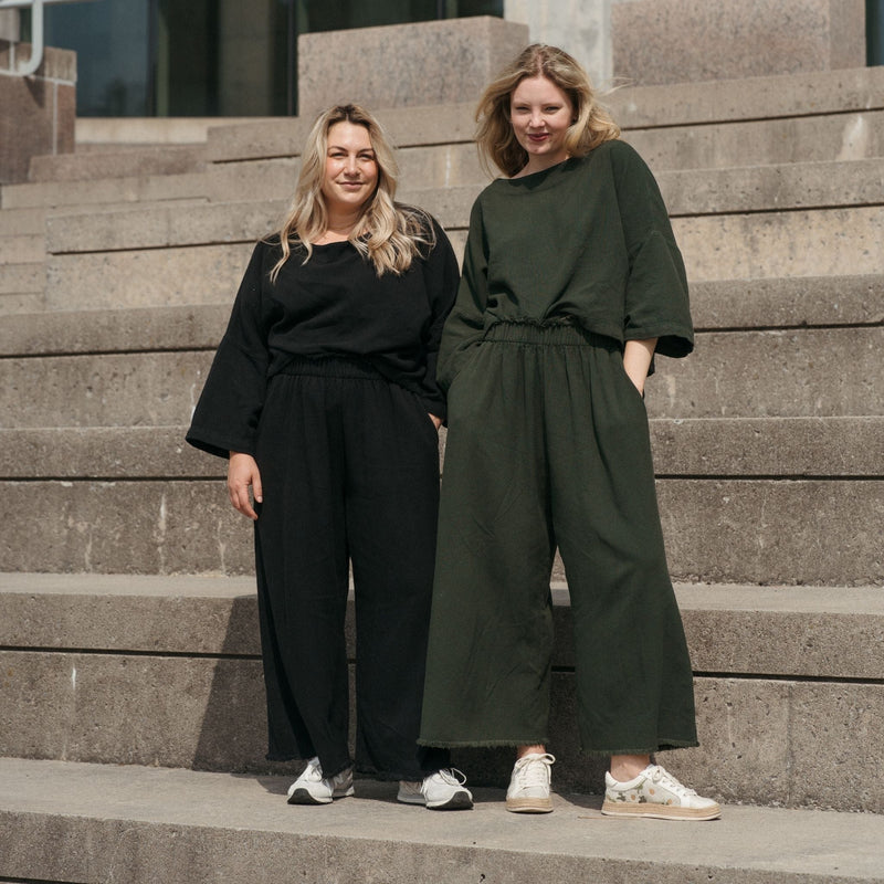 Loft Cotton Crop Barrel Pants