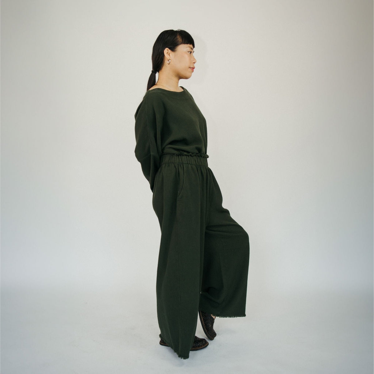 Loft Cotton Crop Barrel Pants