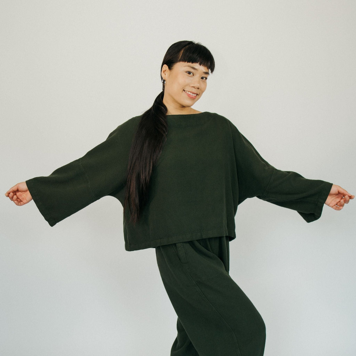 Loft Cotton Bell Sleeve Top