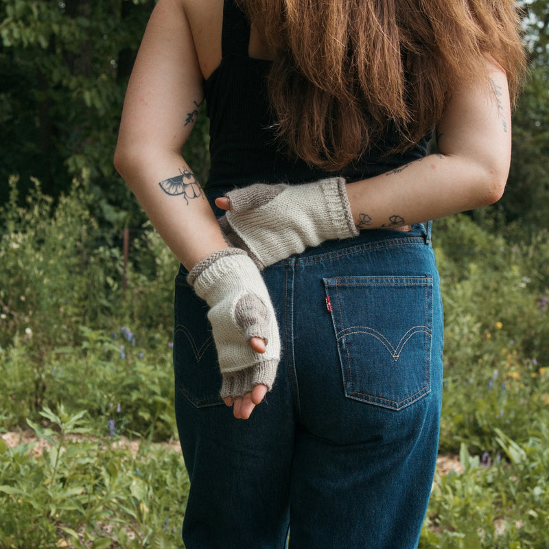 Alpaca Double Layered Fingerless Gloves
