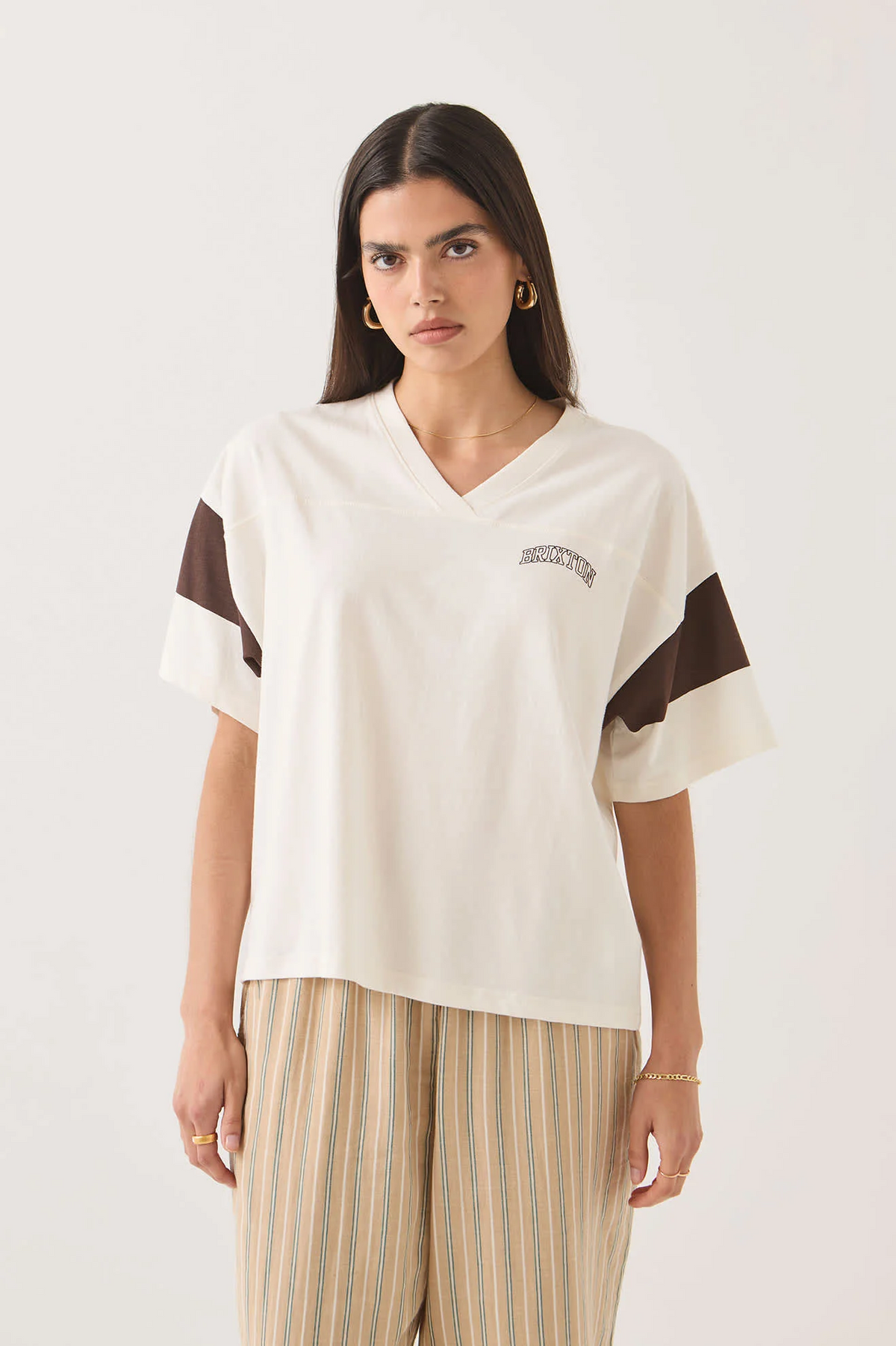 Brixton Boxy Cropped Football Tee