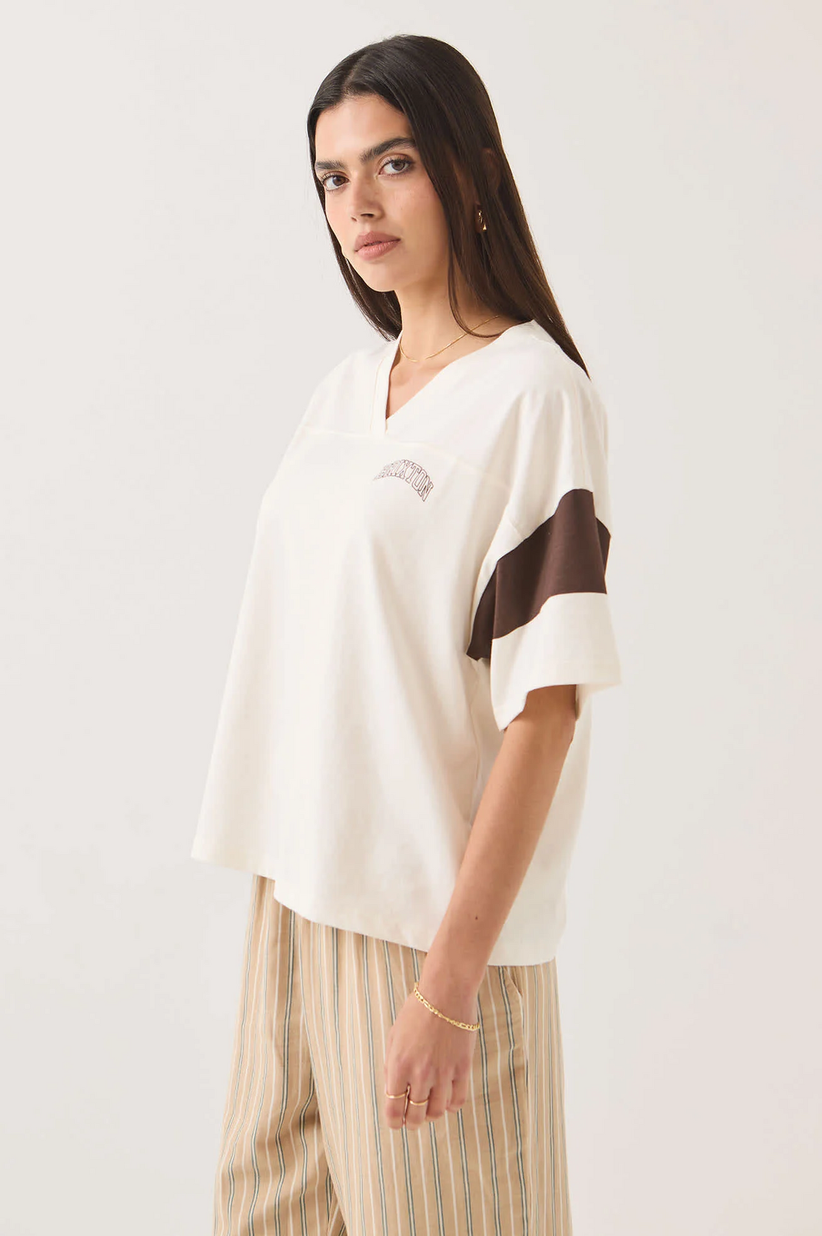Brixton Boxy Cropped Football Tee