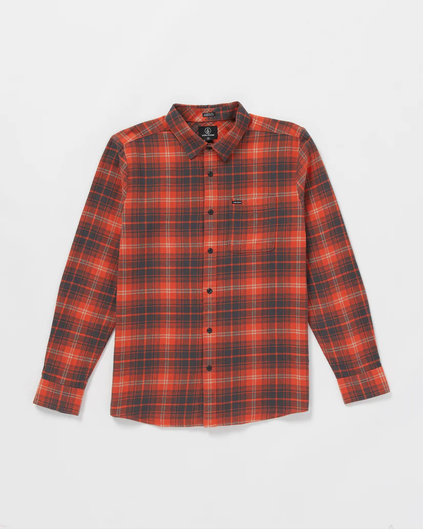 Caden Plaid Long Sleeve - Bright Red