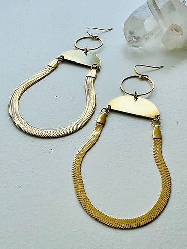 Brass Snake Chain Earrings