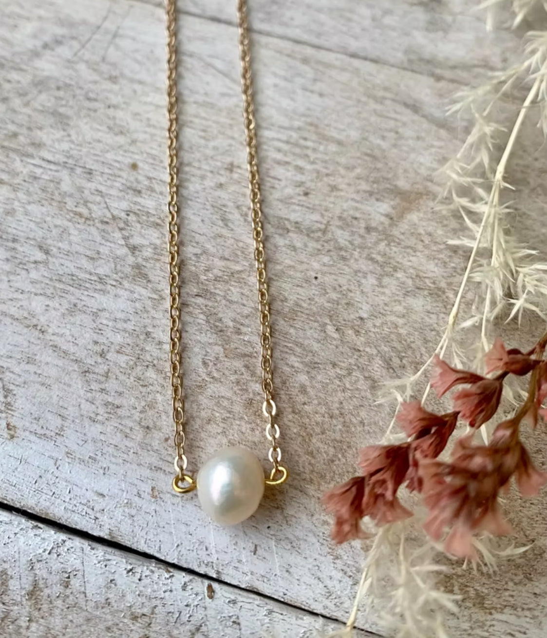 Freshwater Pearl Necklace + Earrings