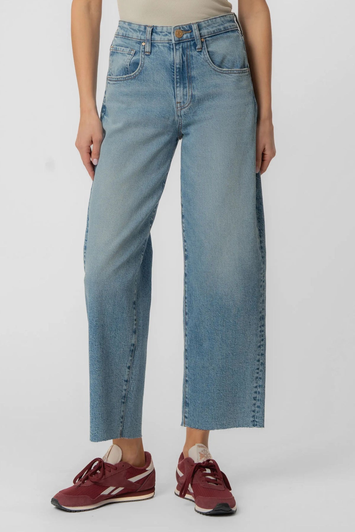 Gwen High Rise Wide Leg Slouchy Raw Hem