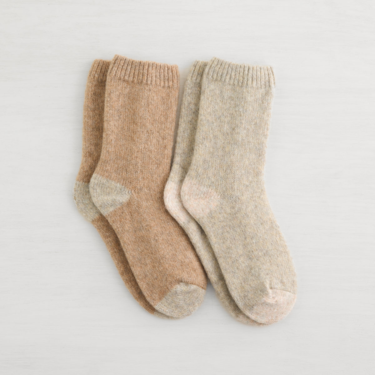 2PK Non Terry Sweater Knit Crew Sock