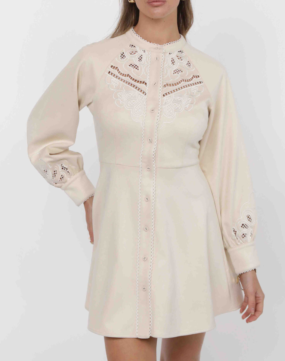 Far West Embroidered Yolk Shirt Dress