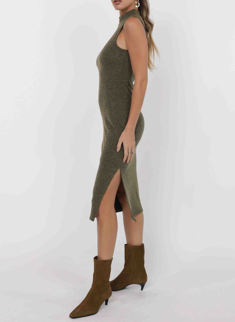 On The Path Turtleneck Midi Dress