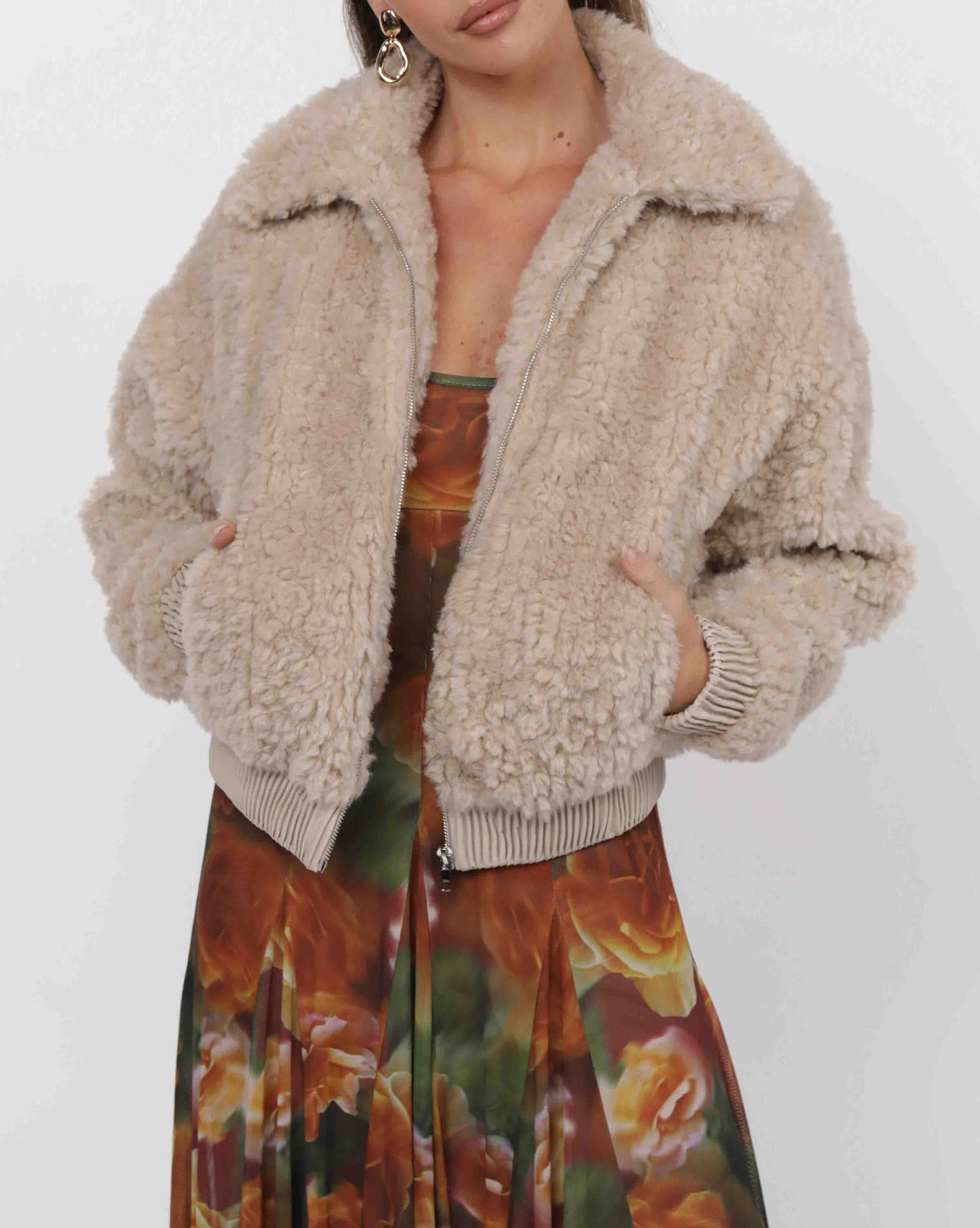 Sofia Wubby Contrast Trim Bomber Jacket