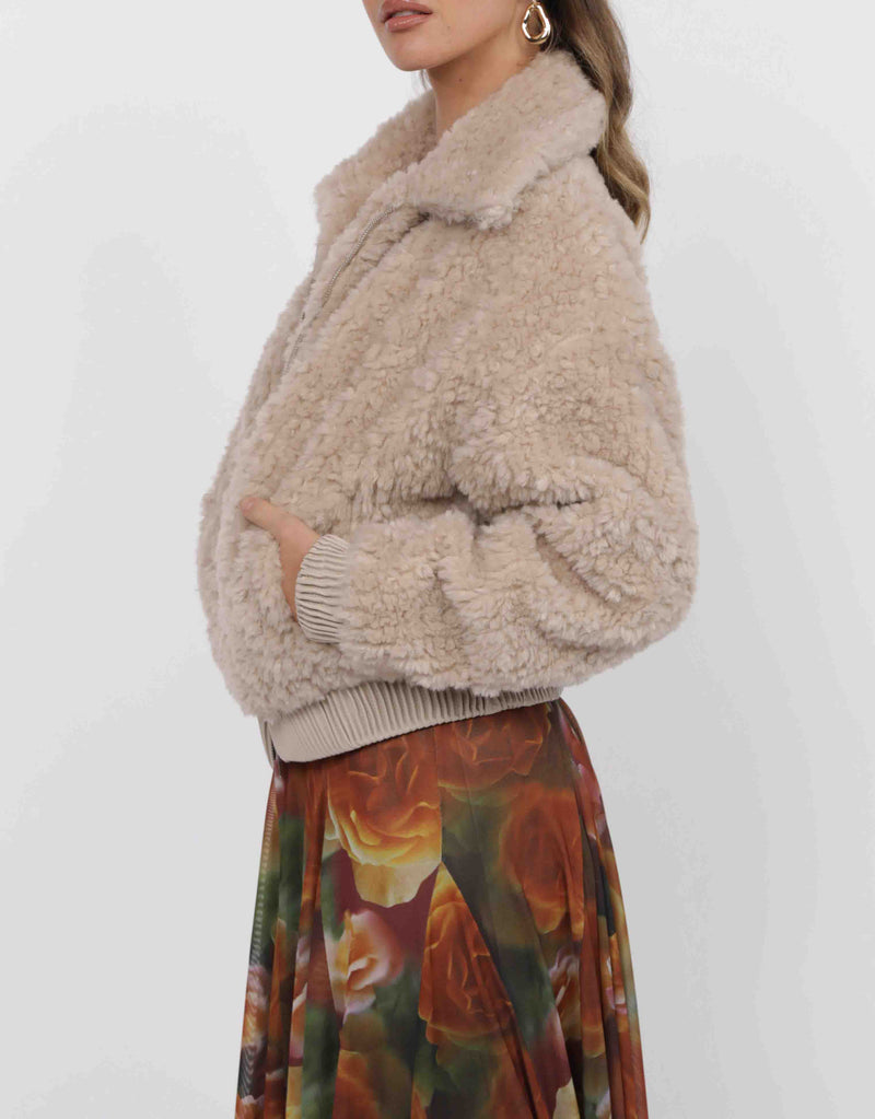 Sofia Wubby Contrast Trim Bomber Jacket