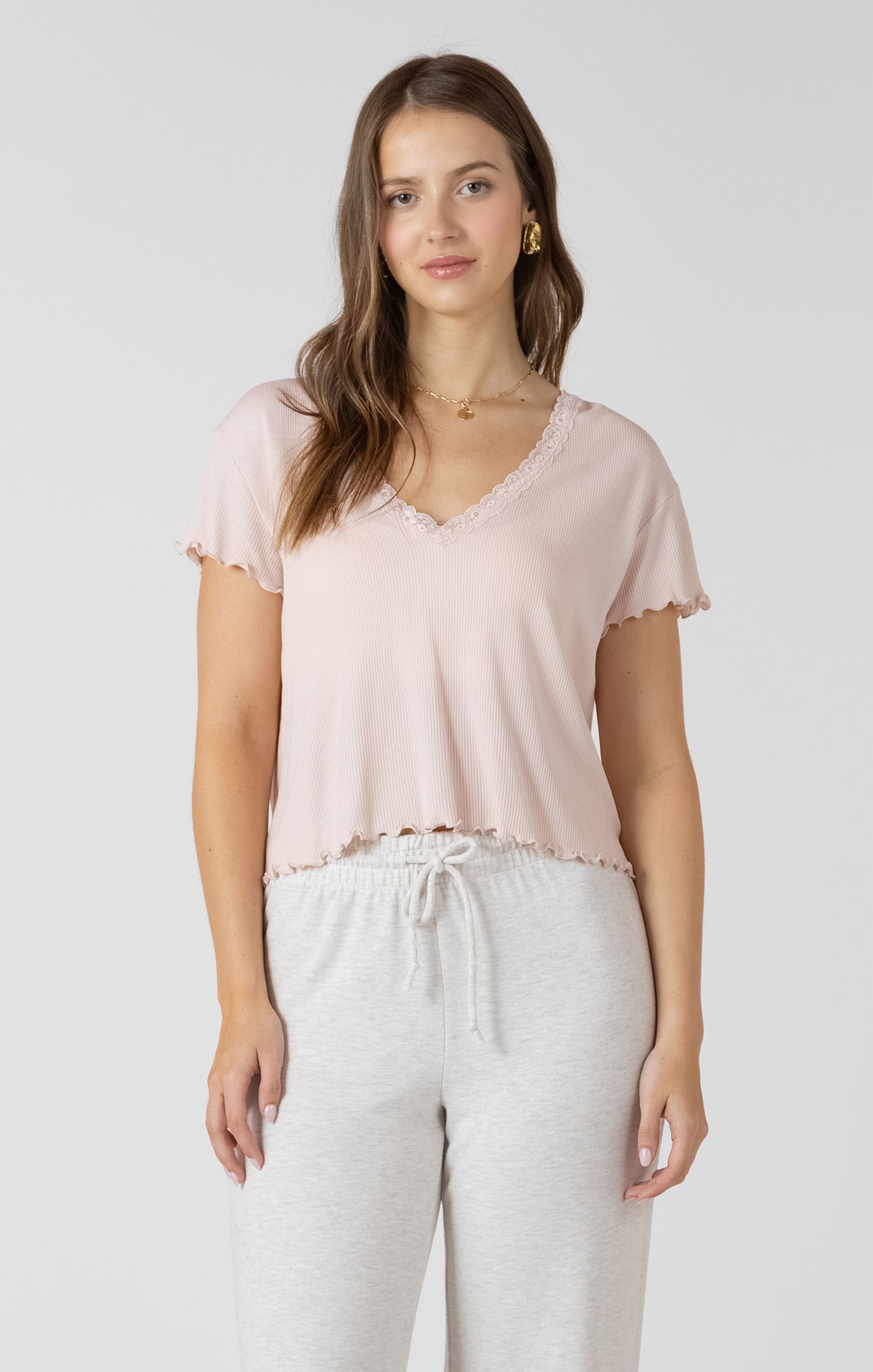 Lace Trim Waffle Top – STEEL STYLE GARAGE