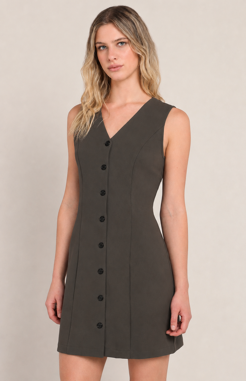 Button Up Mini  Dress