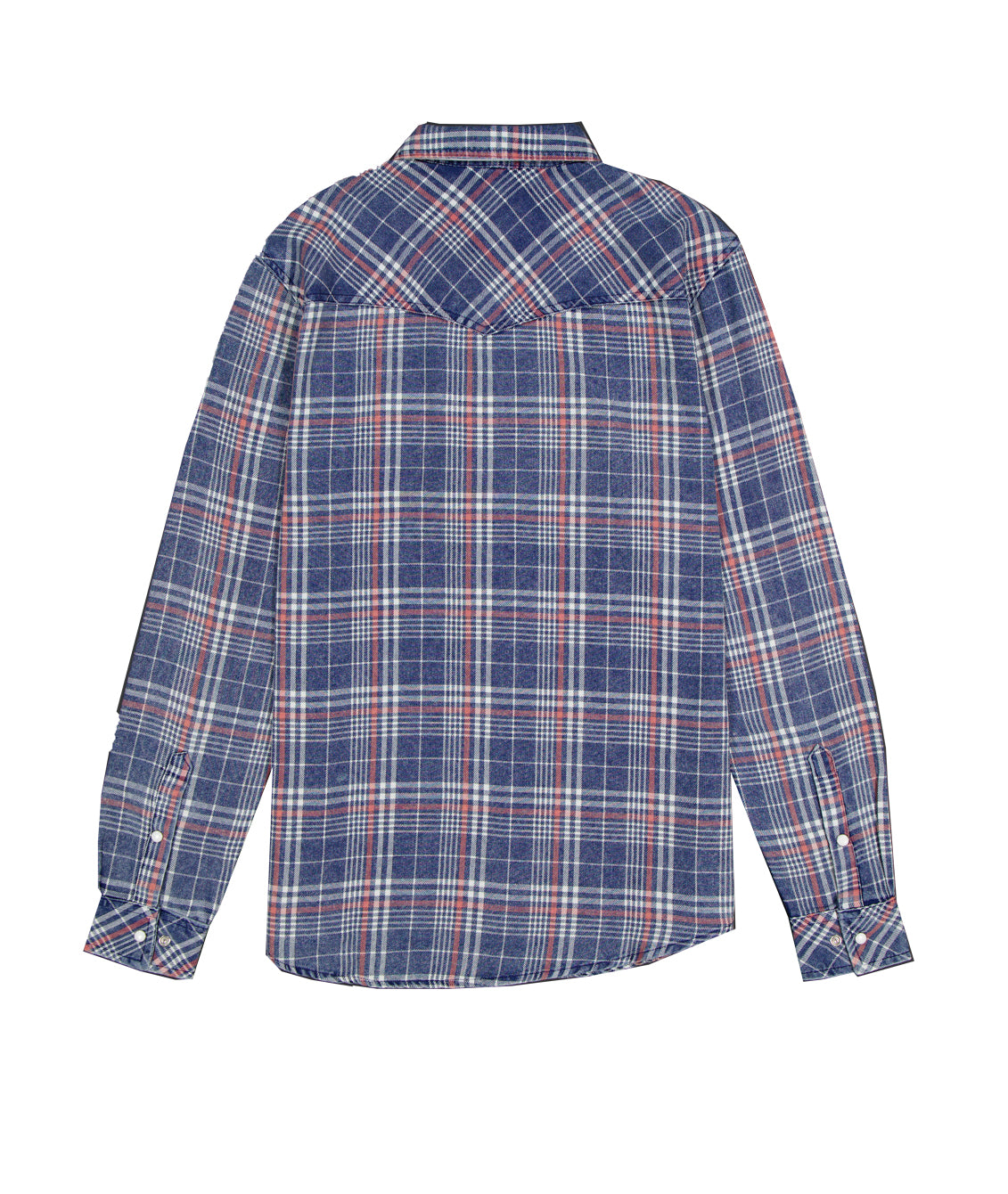 Acid Wash Indigo Plaid Shirt